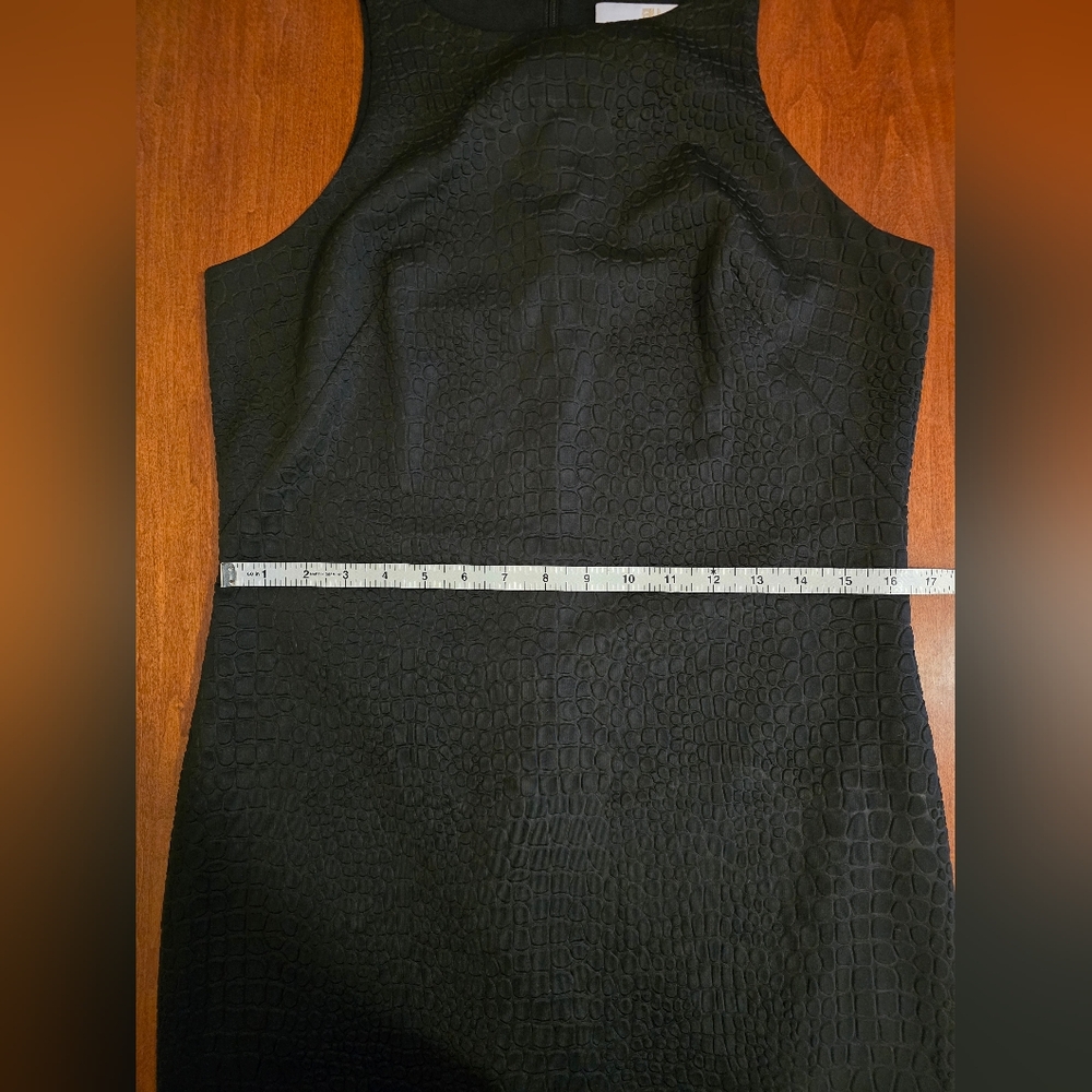 Amanda Uprichard Faux Reptile Sleeveless Racerback Dress – Black, Size Large - Picture 9 of 9